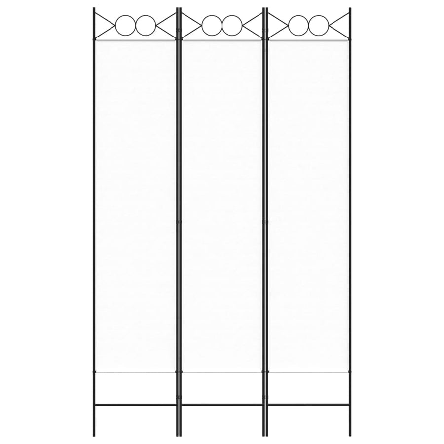 3-Panel Room Divider White 120x200 cm Fabric