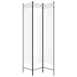 3-Panel Room Divider White 120x200 cm Fabric - Top-Down View