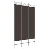 3-Panel Room Divider Brown 120x200 cm Fabric