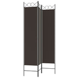 3-Panel Room Divider Brown 120x200 cm Fabric