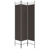 3-Panel Room Divider Brown 120x200 cm Fabric
