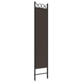 3-Panel Room Divider Brown 120x200 cm Fabric - Rear View