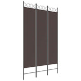 3-Panel Room Divider Brown 120x200 cm Fabric - Front View