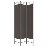 3-Panel Room Divider Brown 120x200 cm Fabric - Side View