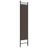 3-Panel Room Divider Brown 120x200 cm Fabric
