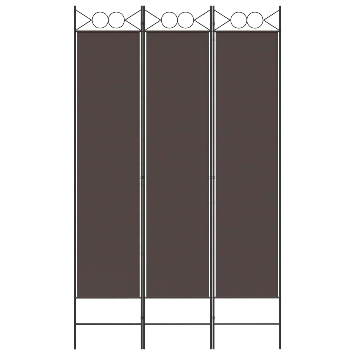 3-Panel Room Divider Brown 120x200 cm Fabric