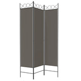 3-Panel Room Divider Anthracite 120x200 cm Fabric - Top-Down View