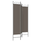 3-Panel Room Divider Anthracite 120x200 cm Fabric - 45-Degree Angle