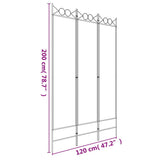 3-Panel Room Divider Anthracite 120x200 cm Fabric - Low Angle