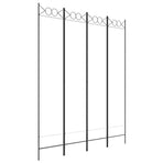 4-Panel Room Divider White 160x200 cm Fabric