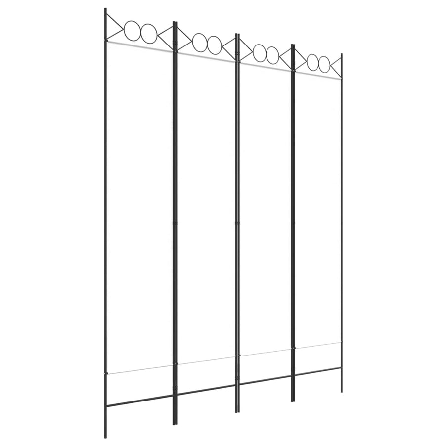 4-Panel Room Divider White 160x200 cm Fabric