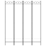 4-Panel Room Divider White 160x200 cm Fabric