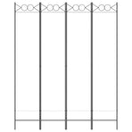 4-Panel Room Divider White 160x200 cm Fabric