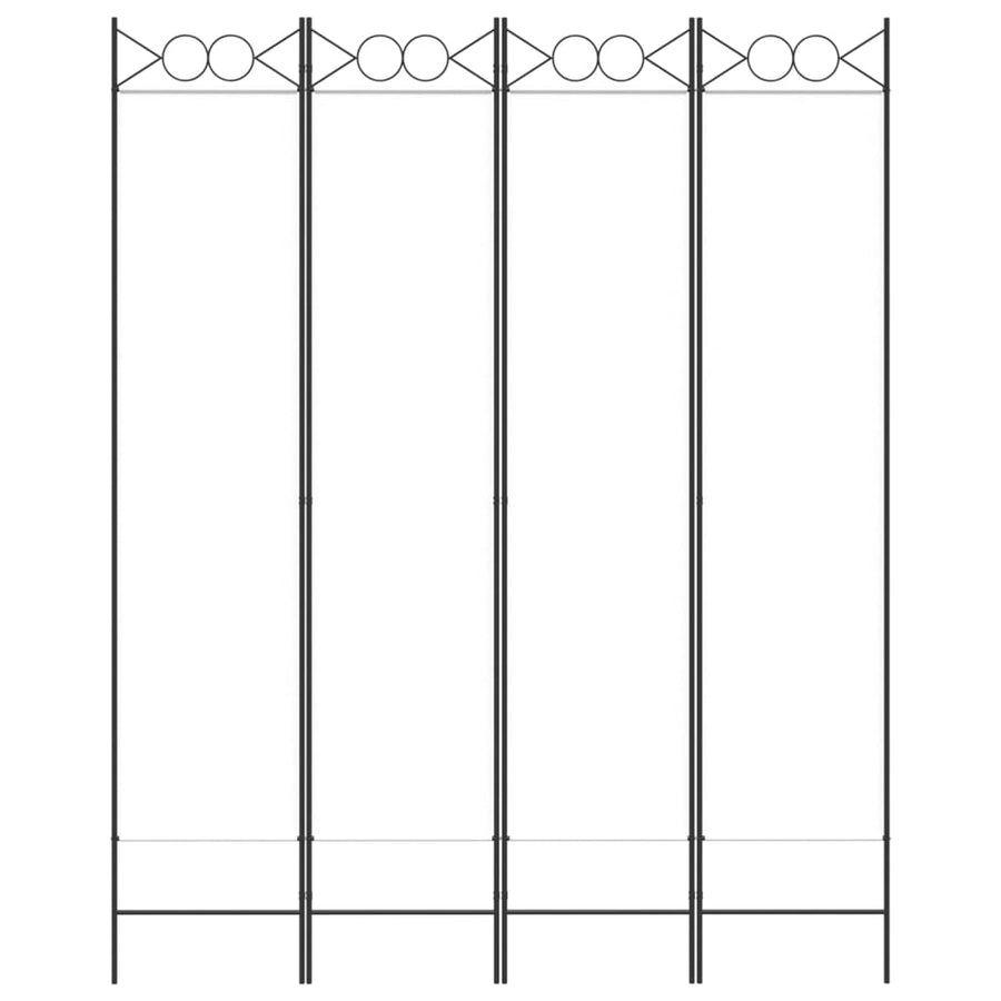 4-Panel Room Divider White 160x200 cm Fabric