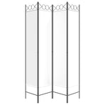 4-Panel Room Divider White 160x200 cm Fabric