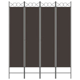 4-Panel Room Divider Brown 160x200 cm Fabric