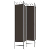 4-Panel Room Divider Brown 160x200 cm Fabric - Top-Down View