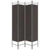 4-Panel Room Divider Brown 160x200 cm Fabric - 45-Degree Angle