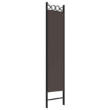 4-Panel Room Divider Brown 160x200 cm Fabric - 45-Degree Angle