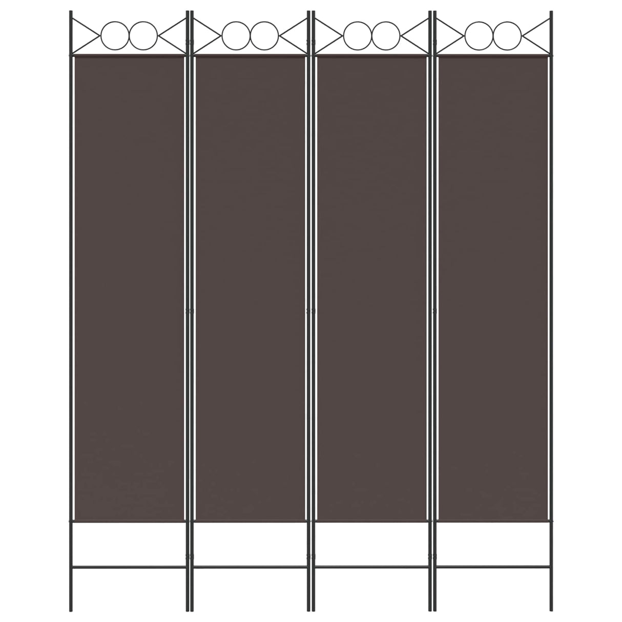 4-Panel Room Divider Brown 160x200 cm Fabric