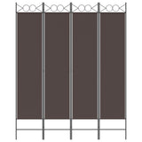 4-Panel Room Divider Brown 160x200 cm Fabric - Rear View