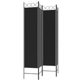 4-Panel Room Divider Black 160x200 cm Fabric - 45-Degree Angle