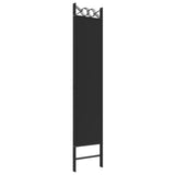 4-Panel Room Divider Black 160x200 cm Fabric - Rear View