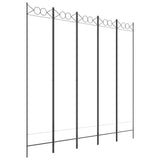 5-Panel Room Divider White 200x200 cm Fabric