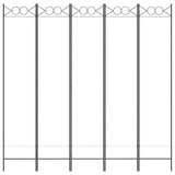 5-Panel Room Divider White 200x200 cm Fabric