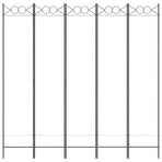 5-Panel Room Divider White 200x200 cm Fabric