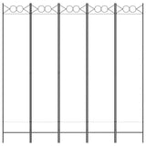 5-Panel Room Divider White 200x200 cm Fabric - Side View