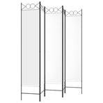 5-Panel Room Divider White 200x200 cm Fabric