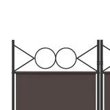 5-Panel Room Divider Brown 200x200 cm Fabric