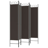 5-Panel Room Divider Brown 200x200 cm Fabric - 45-Degree Angle