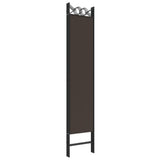 5-Panel Room Divider Brown 200x200 cm Fabric