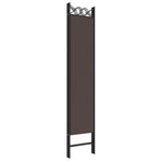 5-Panel Room Divider Brown 200x200 cm Fabric