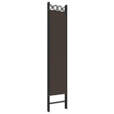 5-Panel Room Divider Brown 200x200 cm Fabric - Rear View