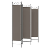 5-Panel Room Divider Anthracite 200x200 cm Fabric - Top-Down View
