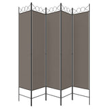 5-Panel Room Divider Anthracite 200x200 cm Fabric