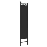 5-Panel Room Divider Black 200x200 cm Fabric - Rear View
