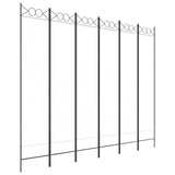 6-Panel Room Divider White 240x200 cm Fabric