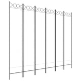 6-Panel Room Divider White 240x200 cm Fabric - Front View