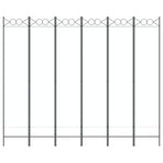 6-Panel Room Divider White 240x200 cm Fabric