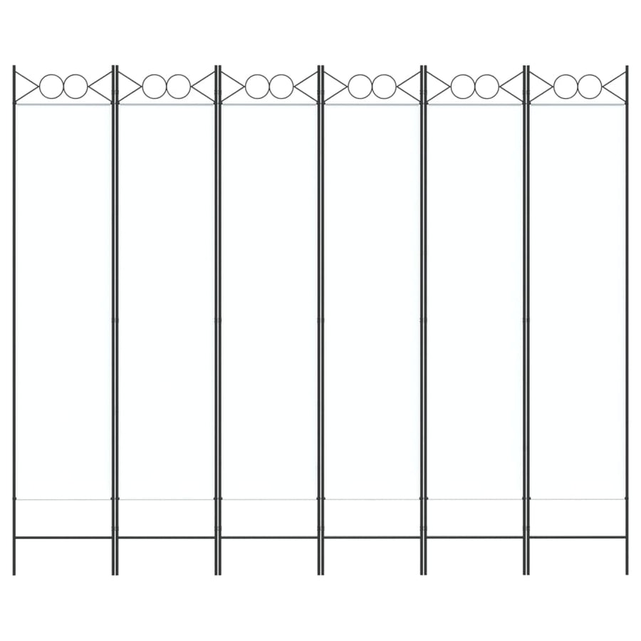 6-Panel Room Divider White 240x200 cm Fabric