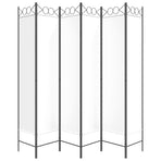 6-Panel Room Divider White 240x200 cm Fabric