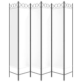 6-Panel Room Divider White 240x200 cm Fabric - Top-Down View