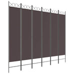 6-Panel Room Divider Brown 240x200 cm Fabric
