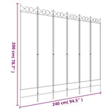 6-Panel Room Divider Brown 240x200 cm Fabric