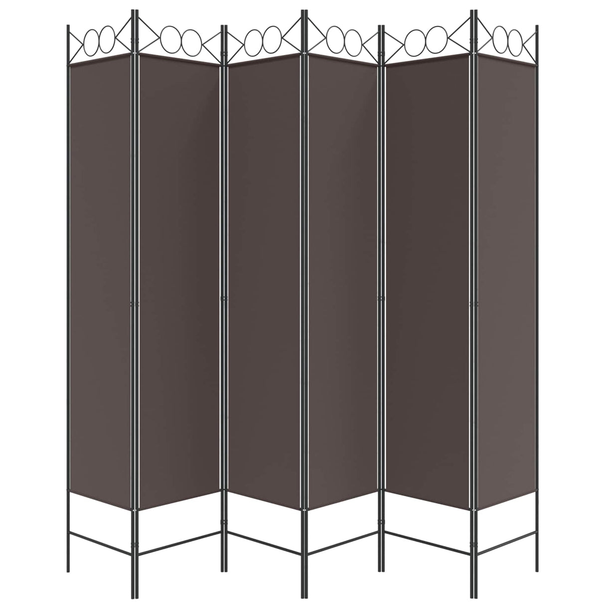 6-Panel Room Divider Brown 240x200 cm Fabric