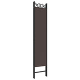 6-Panel Room Divider Brown 240x200 cm Fabric - Top-Down View